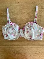 Marie jo 85 D wit  lila roze bliemetjes borduur, Verzenden, Wit, BH, Marie jo