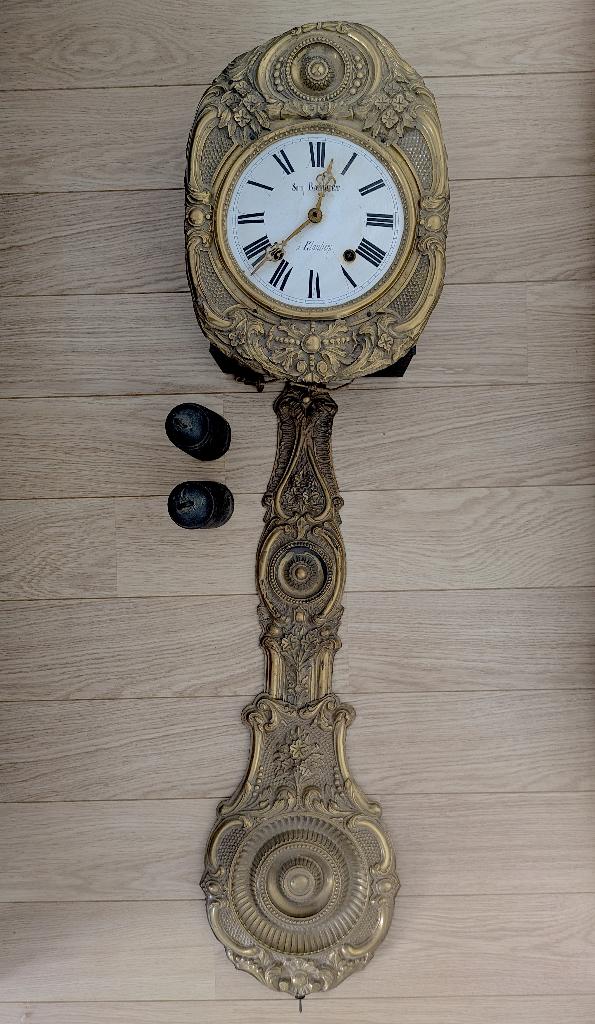 Antieke Franse comtoise klok – gesigneerd – ca. 1890, Ophalen