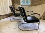 2 Mat Chroom Gispen 412  Leren Fauteuils Dutch Originals, Huis en Inrichting, Fauteuils, Ophalen, 75 tot 100 cm, Dutch Originals