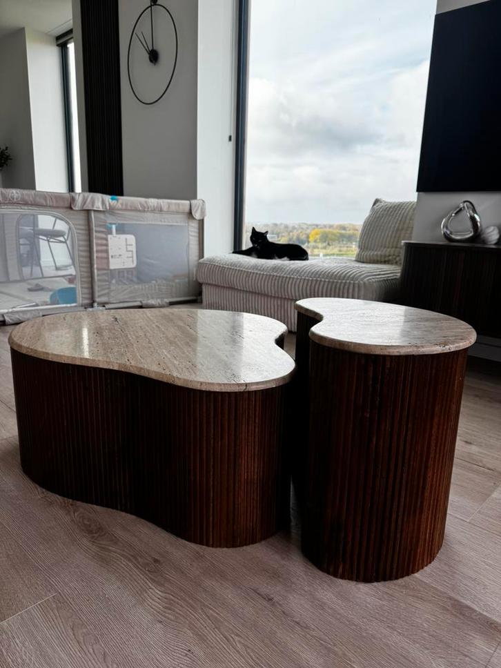 Salontafel Travertine van Zitmaxx, Huis en Inrichting, Tafels | Salontafels, Zo goed als nieuw, Minder dan 50 cm, 50 tot 100 cm