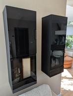 Zwarte vitrinekasten hangkasten, Huis en Inrichting, Kasten | Vitrinekasten, Ophalen