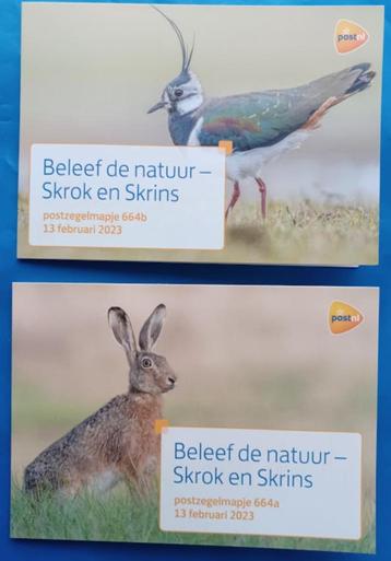 Postzegelmapje 664 A & B  Beleef de Natuur - Skrik en Skrins beschikbaar voor biedingen