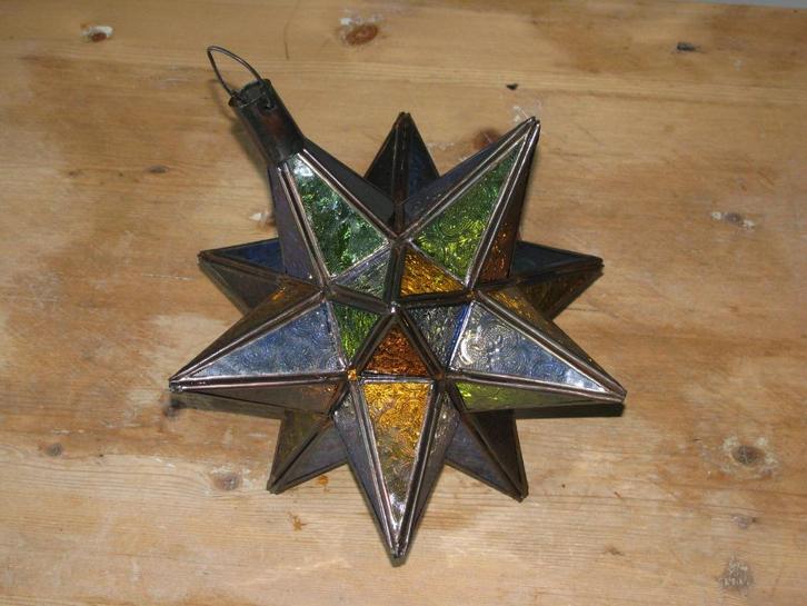 Sterlamp glas ster Kerst licht  23 x 30 cm. Kerstdecoratie, Diversen, Kerst, Nieuw, Ophalen of Verzenden