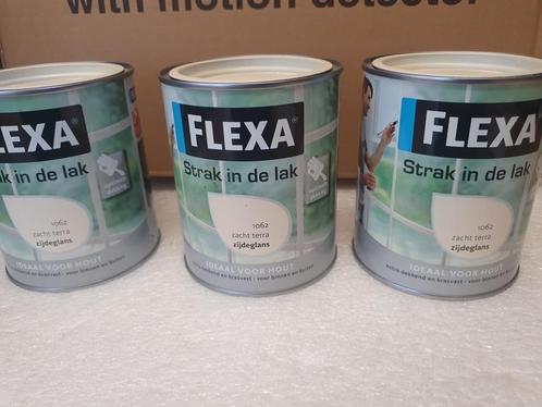 3 blikken Flexa Strak in de Lak zijdeglans zacht terra 1062, Hobby en Vrije tijd, Schilderen, Nieuw, Ophalen