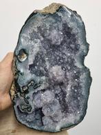 Schitterende amethist plaat gepolijste rand en stalactieten, Ophalen of Verzenden, Mineraal