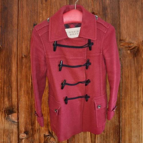 BURBERRY BRIT Burgundy Duffle Coat – Wool – Prachtige Staat, Kleding | Dames, Jassen | Zomer, Zo goed als nieuw, Maat 36 (S), Rood