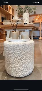 Poefje beige 46 x 46 cm, Minder dan 50 cm, Rond, Nieuw, Ophalen of Verzenden