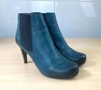 LLOYD leer petrol blauwe laarsjes met hoge hak mt 39.5 (6), Kleding | Dames, Schoenen, Blauw, Ophalen of Verzenden, Zo goed als nieuw