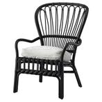 IKEA STORSELE armchair, black/rattan, Huis en Inrichting, Stoelen, Ophalen, Zwart, Riet of Rotan, Zo goed als nieuw