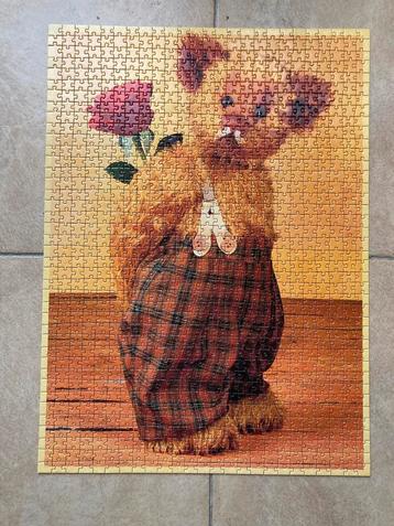 Puzzel 1000 stukjes - Teddybeer met roos beschikbaar voor biedingen
