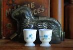 ~ Vintage Eierdopjes Blauwe Bloemetjes, Huis en Inrichting, Keuken | Servies, Ophalen of Verzenden, Gebruikt