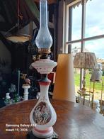 Vintage Olielamp, glas en messing ,hoogte 80 cm, Antiek en Kunst, Antiek | Lampen, Ophalen