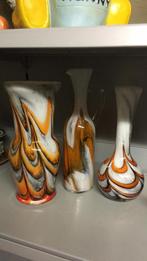 3 retro vazen, italy design, (murano opaline), Ophalen of Verzenden