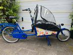 Unieke cargo bakfiets van De Fietsfabriek, Fietsen en Brommers, Fietsen | Bakfietsen, Ophalen, Gebruikt, Huif, 2 kinderen