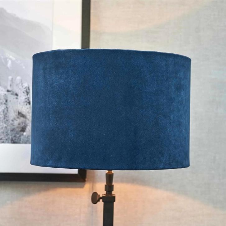 Nieuwe Riviera Maison lampenkap blauw cilinder 30 cm, Huis en Inrichting, Lampen | Lampenkappen, Nieuw, Minder dan 25 cm, Rond
