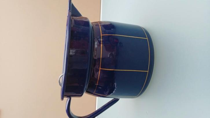 Schitterende geëmailleerde melkkan/melkkoker, Antiek en Kunst, Antiek | Emaille, Ophalen of Verzenden