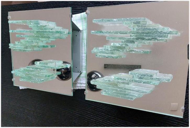 Raak Amsterdam wandlamp C-1517 (origineel, jaren ’70), Huis en Inrichting, Lampen | Wandlampen, Gebruikt, Glas, Metaal, Ophalen of Verzenden