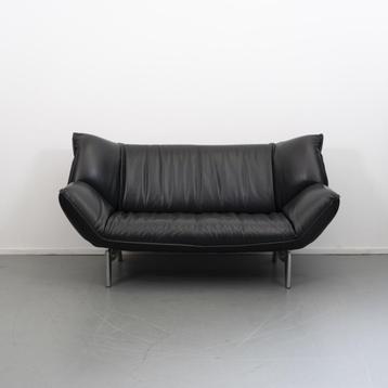 ACTIE!! 2x Leolux Tango 3-zits/223cm Bank Zwart Leer beschikbaar voor biedingen