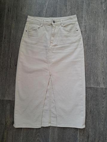 Redial denim beige spijkerrok maat 40 met split beschikbaar voor biedingen
