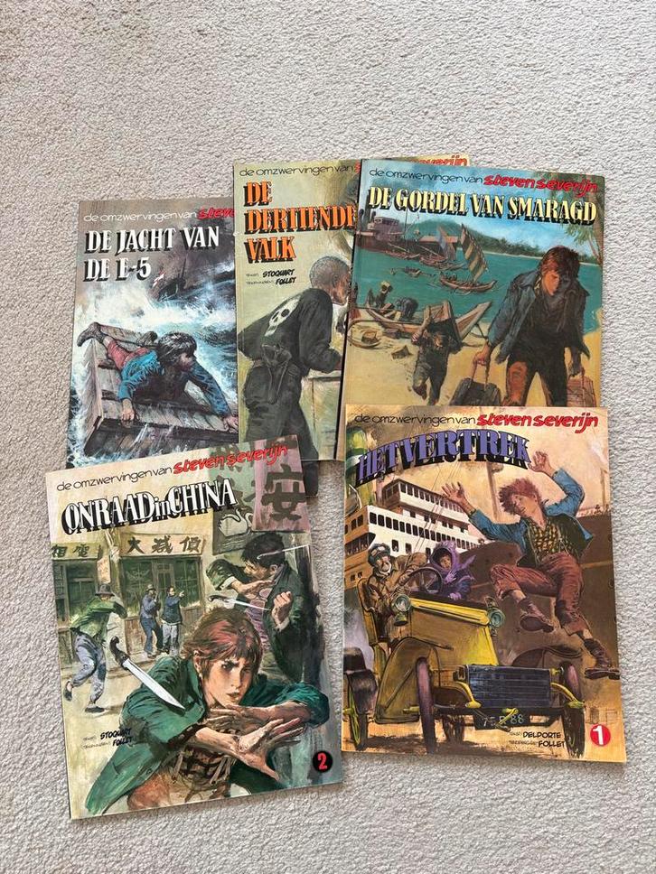 5 x Steven Severijn stripboeken, Boeken, Stripboeken, Gelezen, Meerdere stripboeken, Ophalen