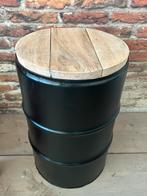 Olievat bijzettafel, Ophalen of Verzenden, Rond, Minder dan 55 cm, 45 tot 60 cm