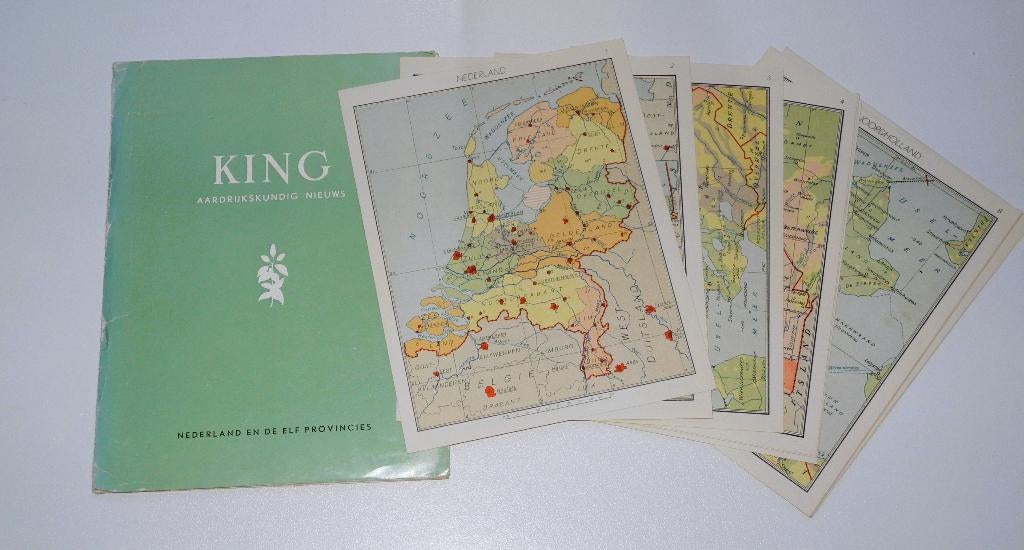 Vintage: King mapje Nederland en 11 provincies, Boeken, Atlassen en Landkaarten, Zo goed als nieuw, Overige atlassen, Nederland