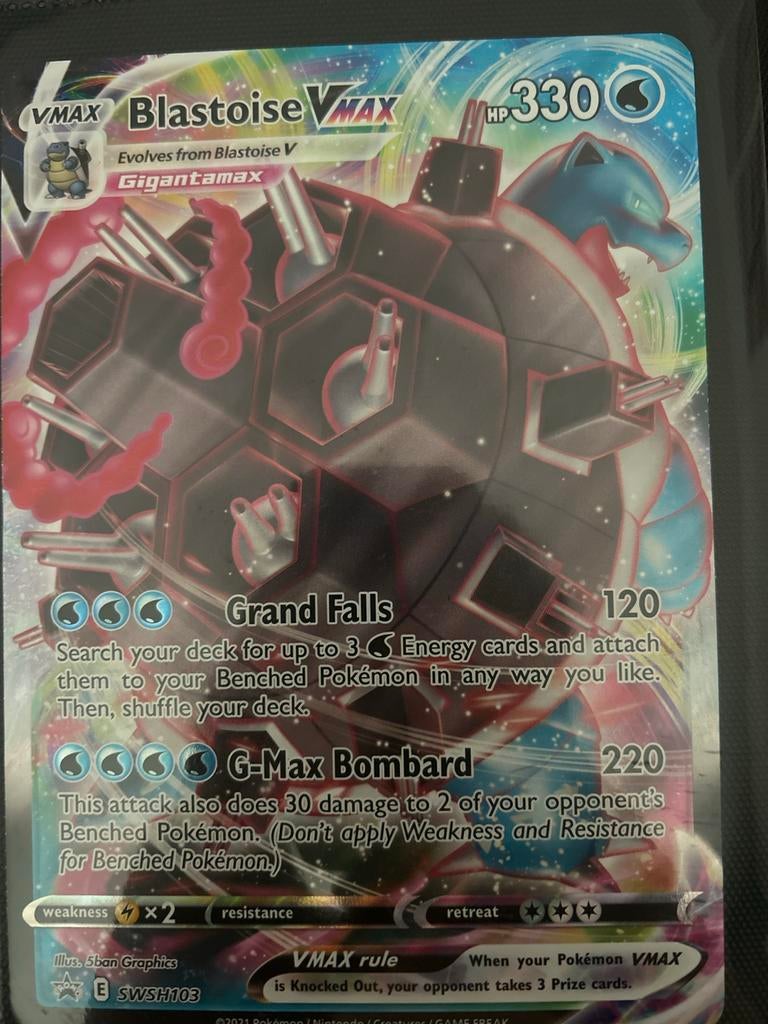 Blastoise VMAX SWSH103 Oversized Pokémon Kaart, Ophalen of Verzenden, Nieuw
