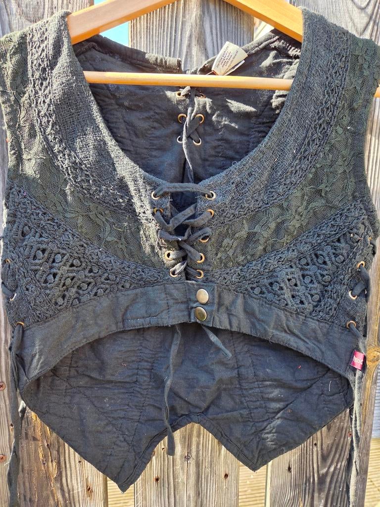 Nieuw Hippie Made in Nepal 100% Katoen Vestje, Maat 38/40 (M), Zwart, Nieuw, Ophalen of Verzenden