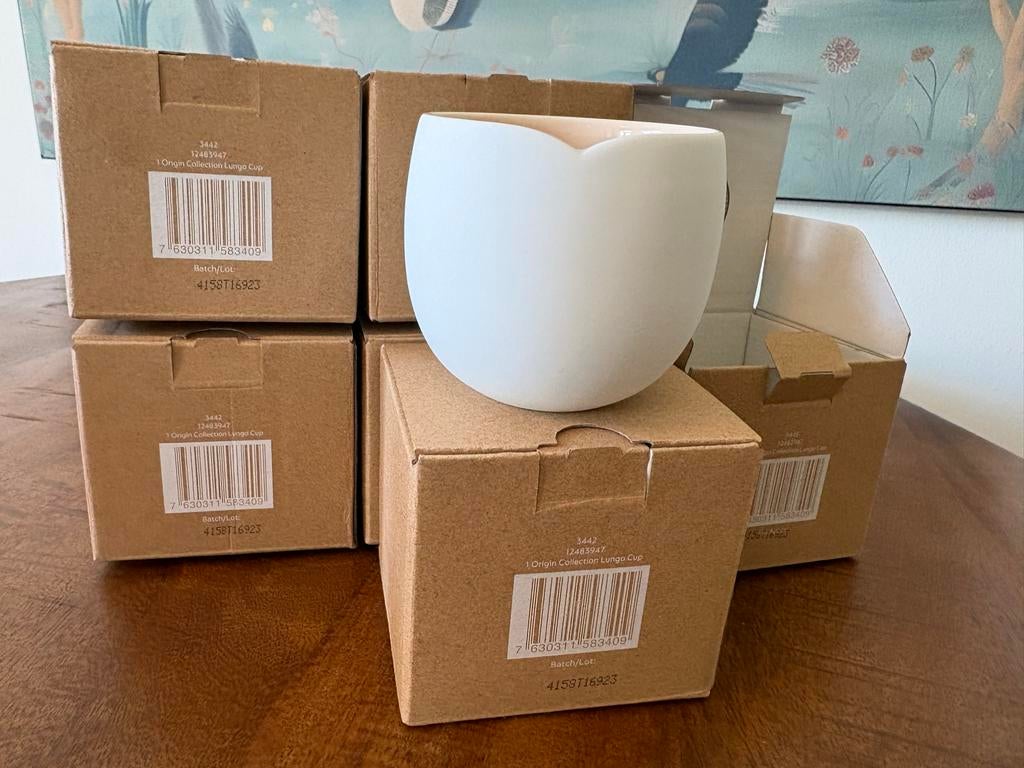 6 Nespresso Origin Collection Kopjes Dubbelwandig Porselein, Nieuw, Ophalen of Verzenden, Overige stijlen, Kop(pen) en/of Schotel(s)