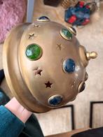 Vintage Plafondlamp met Gekleurd Glas en Sterren, Ophalen of Verzenden, Gebruikt, Metaal, Oosters