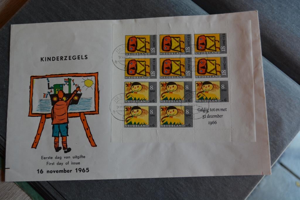 postzegels blok kinderzegels fdc e76a, Postzegels en Munten, Postzegels | Nederland, Verzenden, Na 1940, Gestempeld