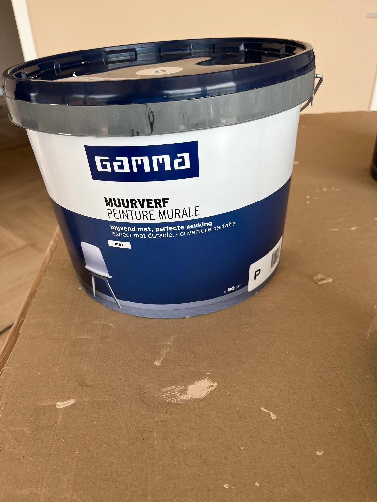 Gamma muurverf beige/lichtbruin, Ophalen, 5 tot 10 liter, Beige, Nieuw
