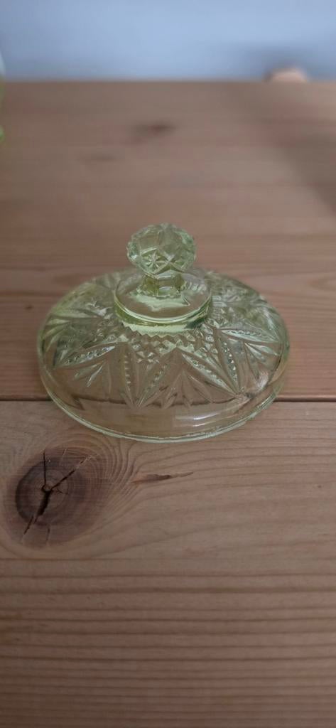 Uranium Glas Deksel - Vaseline Glas, Ophalen