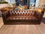 MANCHESTER 4 zits bank CHESTERFIELD KUBUS Bruin leder, Nieuw, Ophalen of Verzenden, 200 tot 250 cm, Leer