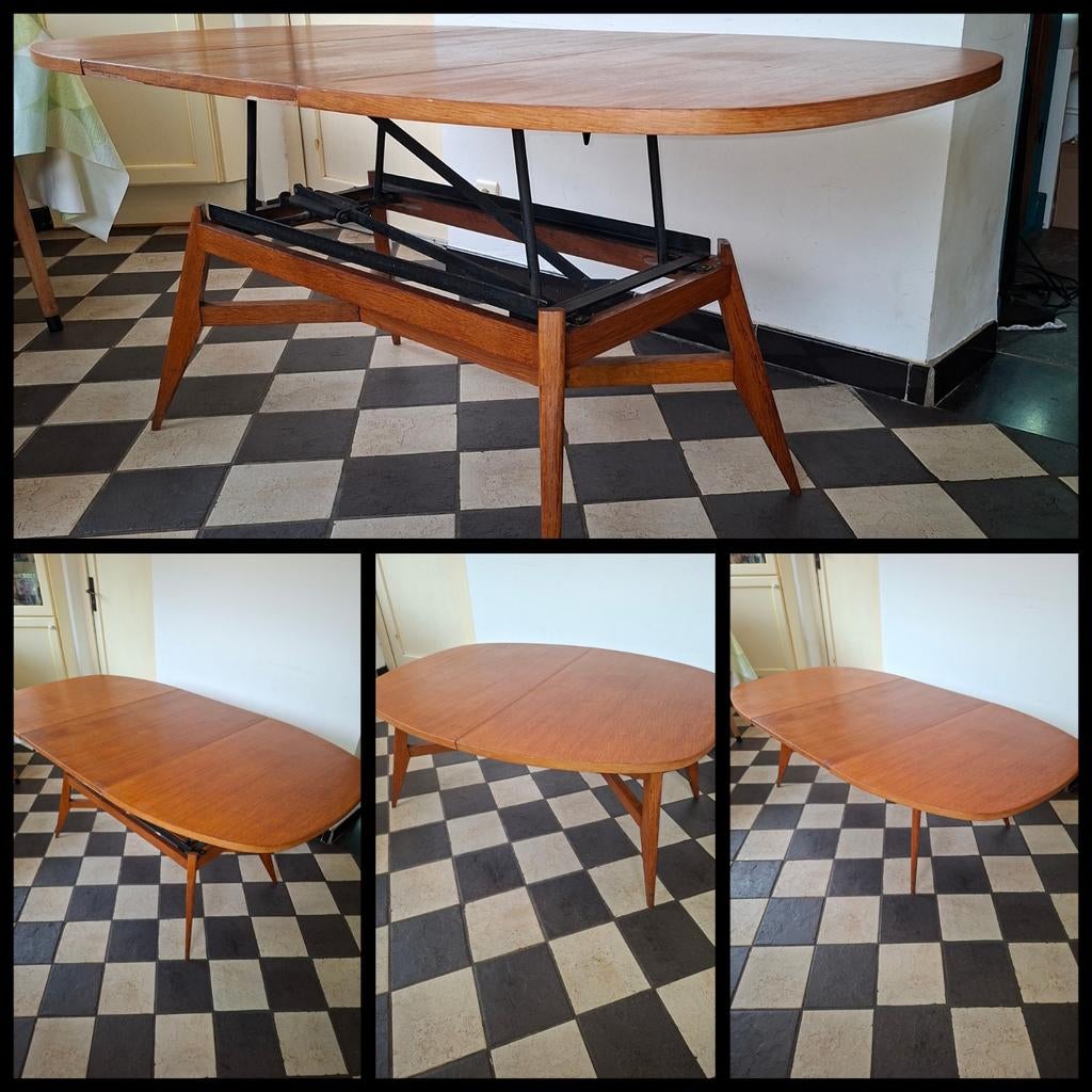 Smørrebrød 1960s vintage Deense teak salontafel/keukentafel, Ophalen, Gebruikt, 75 m² of meer, Laminaat