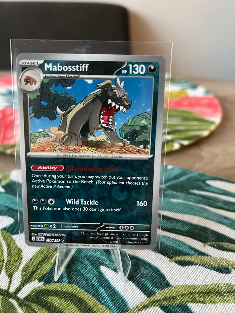 Mabosstiff Pokémon Kaart - SV1EN 137/198 Reverse Holo, Ophalen of Verzenden, Zo goed als nieuw, Losse kaart