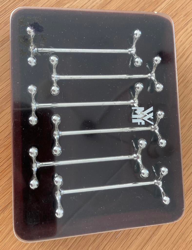 Set van 6 verzilverde messenleggers WMF, Ophalen, Rvs of Chroom