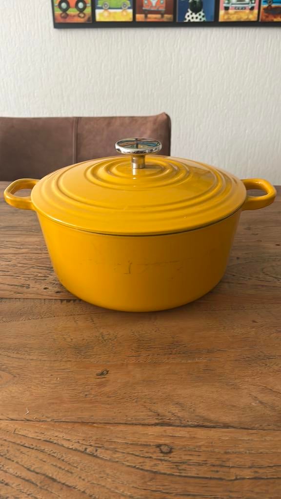 Braadpan van BK geel, zware kwaliteit 24cm, Huis en Inrichting, Keuken | Potten en Pannen, Ophalen, Gebruikt, Gietijzer, Koekenpan of Braadpan