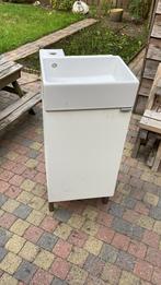 Compacte wastafelmeubel met opbergruimte, Huis en Inrichting, Badkamer | Badkamermeubels, Ophalen, Minder dan 50 cm, Gebruikt