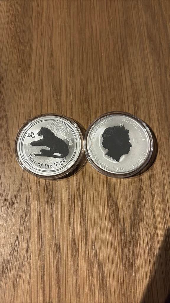 Year of the Tiget Lunar 2 zilveren munt 2010, Ophalen of Verzenden, Zilver