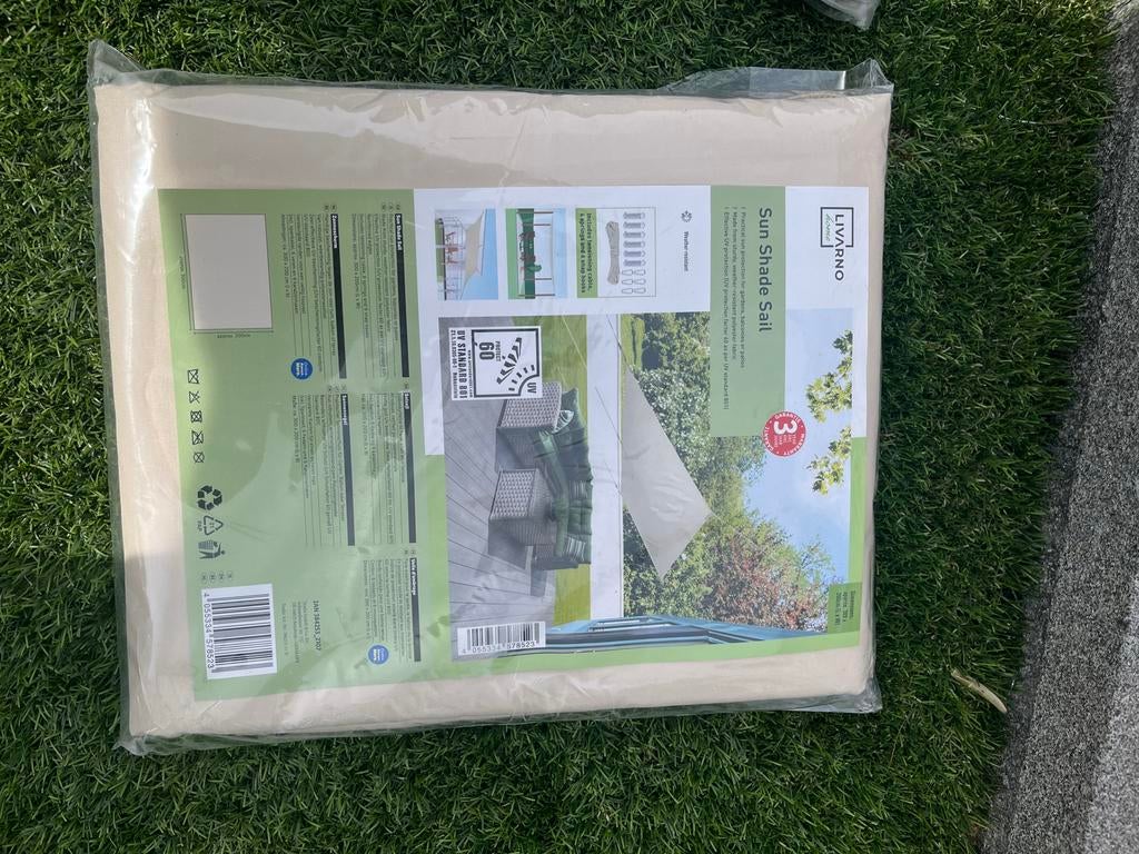 Schaduwdoek beige nieuw 2x3 meter, Ophalen of Verzenden, Nieuw