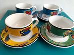 Retro / Vintage design Vannello 4 koffiekopjes en schotels, Ophalen of Verzenden, Nieuw, Porselein, Kop en/of schotel