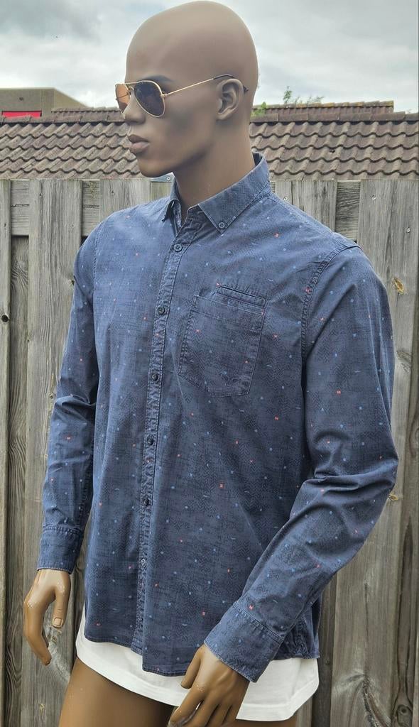 PME Legend regular fit stretch overhemd (L) Gewassen en zgn