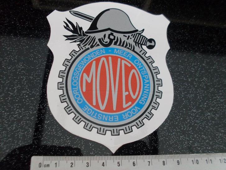 2x sticker moveo logo ontspanning oorlogs gewonden leger, Verzamelen, Stickers, Zo goed als nieuw, Bedrijf of Vereniging, Verzenden