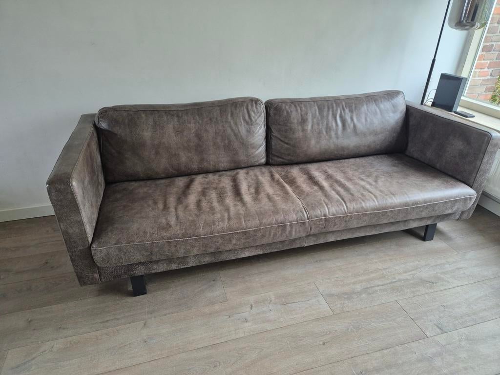 leren bank (olifantenleer), Ophalen, Gebruikt, 200 tot 250 cm, Leer