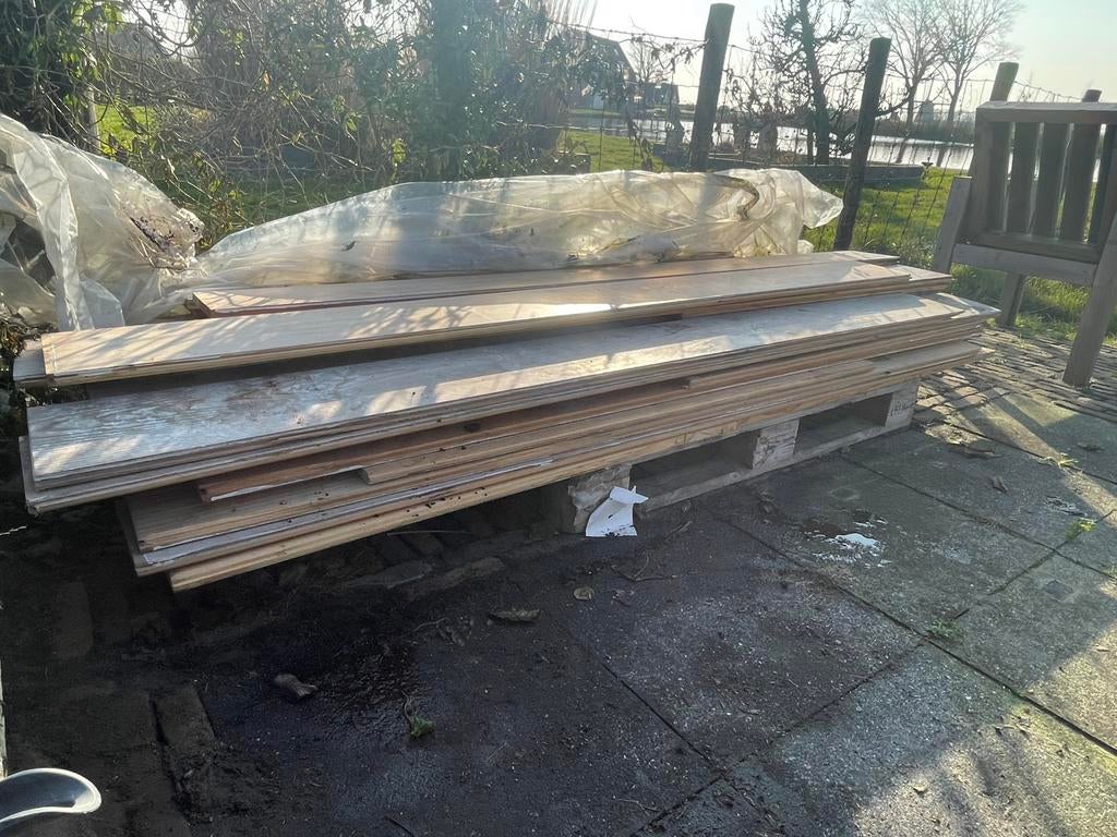 Grenen vloerdelen, Ophalen of Verzenden, Gebruikt, Minder dan 180 cm, Planken