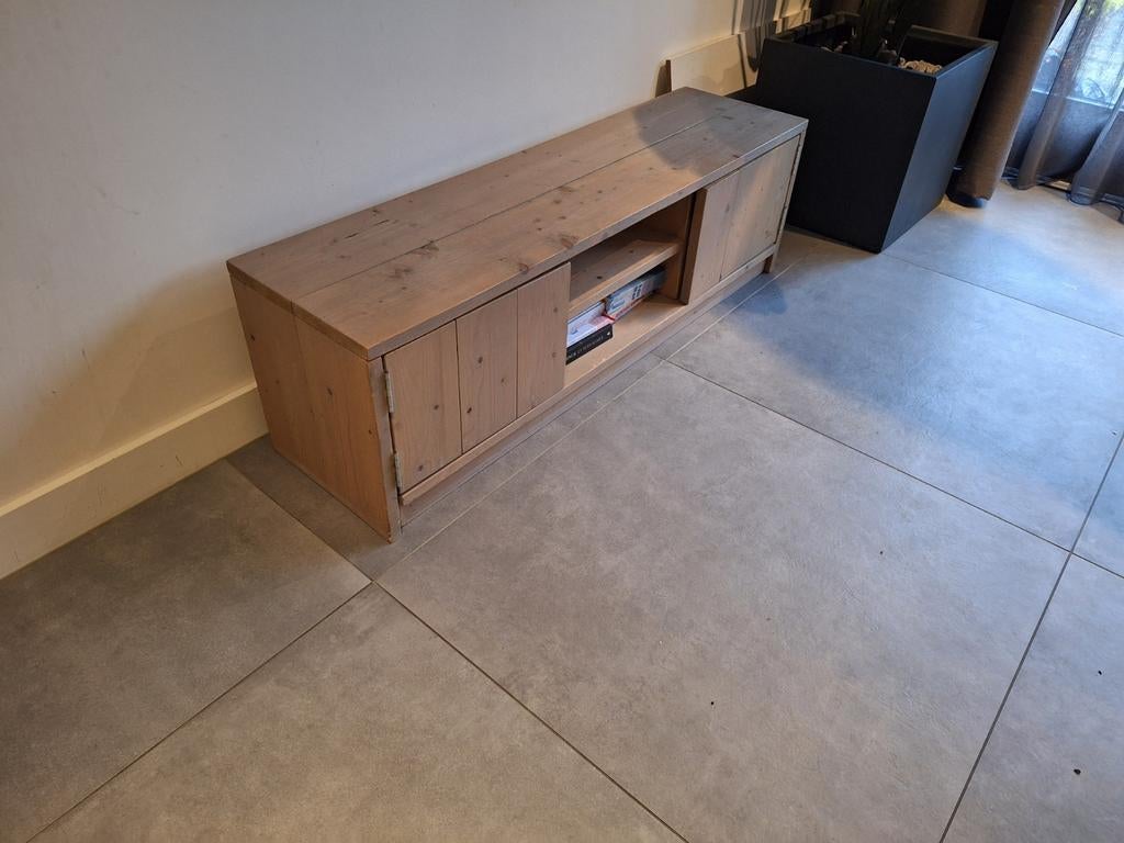 Houten tv meubel, Huis en Inrichting, Kasten | Televisiemeubels, Ophalen, Gebruikt, 100 tot 150 cm, Minder dan 100 cm