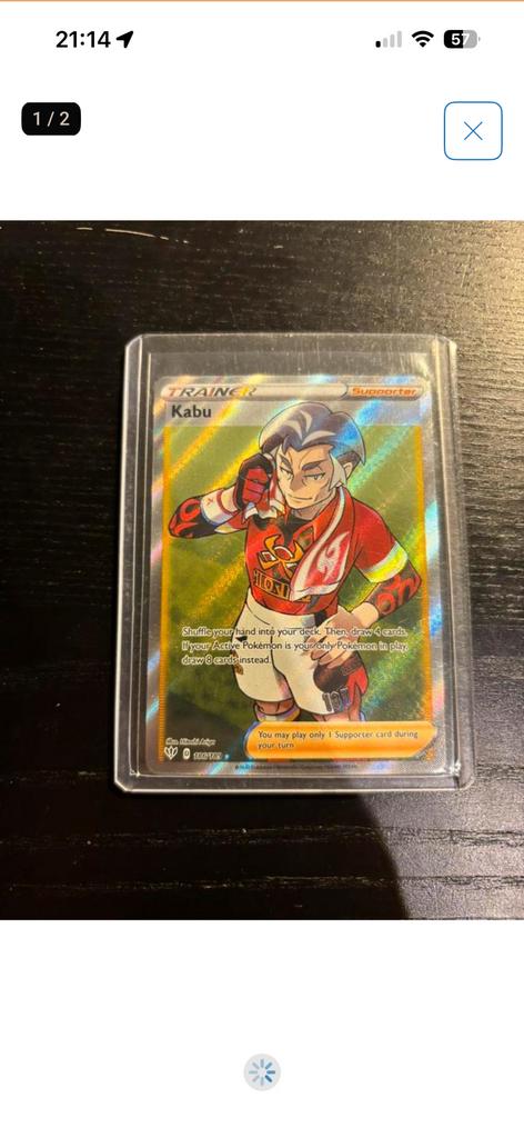 Pokémon Kaarten Full Art Trainers Sword & Shield Kabu, Ophalen of Verzenden, Zo goed als nieuw, Meerdere kaarten