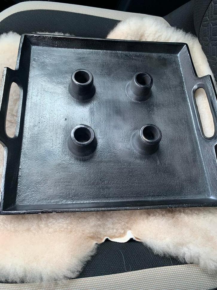 Lifestyle Home Collection Kaars Plateau Grijs Metaal, Huis en Inrichting, Woonaccessoires | Kandelaars en Kaarsen, Gebruikt, Kandelaar