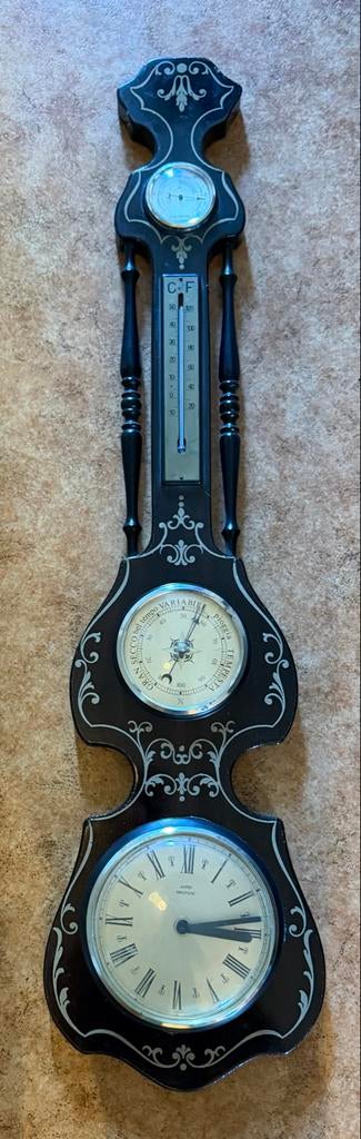 Barometer met thermometer en klok, Ophalen of Verzenden
